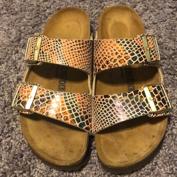 Birkenstock Shoes - Birkenstock Arizona Snakeskin Sandals- Sz 38